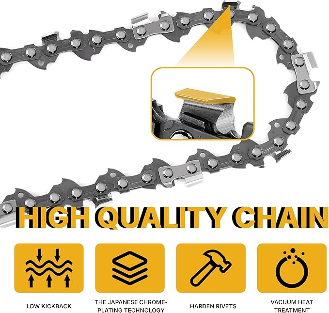 14 Inch Chainsaw Bar and Chain Combo, 3/8" LP Pitch, .050" Gauge, 50 Drive Links Fits Stihl MS170, MS180, MS180C, 009 L, 010, E 10, MSE 140 C, McCulloch, Remington and More (1 Bar + 3 Chains)