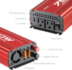 POTEK 750W Power Inverter DC 12V to AC 115V Car Converter with 2A USB Charging Port