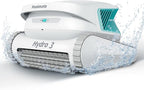 2025 Updated Hydro 3 Robotic Pool Cleaner for Inground/Above Ground Pools, 150W Cordless Pool Vacuum, Max 200min Runtime, 4.1L Filter Basket, Auto Waterline/Wall Cleaning, Max 1076 sq.ft Coverage