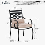 PHI VILLA Patio Dining Chairs Set of 6, Outdoor Chairs with Cushion and Pillow for Garden Lawn and Deck