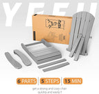 YEFU Adirondack Chairs Set of 8: Plastic Adirondack Chairs - Patio Chairs with Wood Texture - Outdoor Chair HIPS - Lawn Fire Pit Deck Porch Garden Chairs for Adults(Grey)