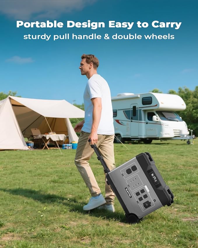 OUKITEL (2025 New)Portable Power Station P5000 Pro With 2 * 400W Solar Panel, 5x3600W AC Output (6000W Surge),5120Wh Large Capacity Solar Generator,1000W MPPT Solar for Emergency, Home Backup, Camping