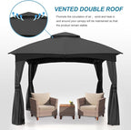 MASTERCANOPY Outdoor Patio Gazebo for Garden with Upgrade Steel Frame and Netting Walls (8x8,Gray)