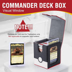 Collectible Trading Card Storage, Magnetic Card Deck Box, Magic Card Storage Box, MTG Deck Box with One Window (Red/White/Black)
