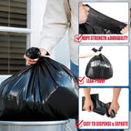 30 Gallon Trash Bags, 100 Count Black Garbage bags, Multi-purpose Trash Can Bin Liners for Bathroom, Office, Industrial, Commercial, Janitorial, Municipal, Recycling