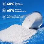 12LBs Pool Shock 68% Calcium Hypochlorite-Chlorine Granular Sanitizer-Kills Bacteria, Algae & Microorganisms-for Inground Pools, Above Ground Pools, Hot Tubs & Spas-1 lb Bag (12-Pack)