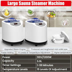 2 Person Infrared Sauna Box for Home, Portable Steam Sauna with 660nm Red Light Therapy Lamp, 5-Layer Waterproof, 2 Steamers, 2 Folding Chair