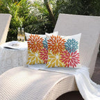 DFXSZ Outdoor Pillow Covers 22x22 Inch Set of 2 Orange Yellow Red Flower Decorative Waterproof Fall Summer Outdoor Pillow Covers for Patio Funiture Garden Couch 168G22