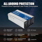 2000W Pure Sine Wave Inverter DC 48V to AC 120V, 3600W Peak Power with LED Display, Power Converter for Car, Truck, Solar, Home & Rechargeable Devices