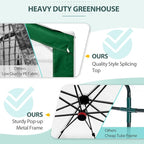 EAGLE PEAK 8x8 Portable Walk in Greenhouse with Polyester Reinforced Corners, Heavy Duty Instant Pop Up Indoor Outdoor Green House, Front Roll Up Zipper Entry Door and Mesh Windows, Green/White
