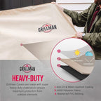 Grill Cover by Grillman, Tan, 72 Inch, BBQ Outdoor Grill Covers, Charcoal & Gas Grills, Waterproof, Rip-Proof, Weather-Resistant, Anti-UV, Barbecue Cover for Weber, Genesis, Charbroil, Nexgrill, etc