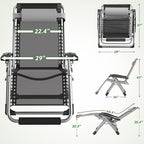 ZENPETIO 29In XL Zero Gravity Chair w/Cushion, Zero Gravity Recliner Lounge Chair for Indoor and Outdoor, Reclining Camping Chair for Lawn, Anti Gravity Chair with Cup Holder and Footrest, 440LBS
