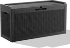 60 Gallon Outdoor Storage Box – Resin Deck Box with Lockable Lid, Waterproof Patio Furniture Storage for Tools, Garden & Yard Organization