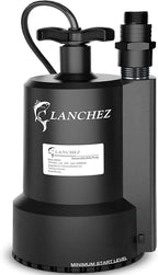 Lanchez Sump Pump, 1/2 HP 2450GPH Submersible Utility Water Pump, Thermoplastic Portable Electric Water Removal Transfer Pump with 10FT Cord for Swimming Pool Basement Garden Pond Tubs Draining