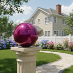 Decorative Garden Gazing Ball, Home Garden Gazing Globe Mirror Balls, Polished Stainless Steel Shiny Sphere, Ideal As a Housewarming Gift (Dia:25cm/10 inches)