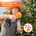 Mini Chainsaw, 6-inch Cordless Electric Mini Chainsaw, Portable Handheld Chain Saw for Tree Pruning Shearsand Garden Maintenance, Best Father's Day Gift for Men Dad Husband（Yellow)