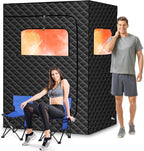 Upgraded Portable Steam Sauna, Portable Sauna Box for Home, Home Sauna Tent Full Body, 1200W 3L Steam Generator, 99 Minute Timer, Folding Chair, Remote Control Included(Black)