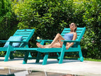 nalone HDPE Chaise Lounge Chair Outdoor with Wheels & Cup Holder, Pool Lounge Chairs with 5-Position Adjustable Backrest, Supports Up to 400 LBS for Patio Poolside Deck Beach Backyard (Aruba)