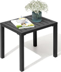 Crestlive Products Outdoor Side Table,Aluminum Rectangular Side/End Table, Small Patio Coffee Bistro Table for Outdoor Indoor (Black)