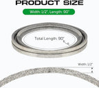 Lawn Mower Deck/Drive Belt 1/2" x 90" fit for John Deere M82718, AYP/Husqvarna/Craftsman 125907 125907X 532125907 105732X, Simplicity 1666698SM 1716854SM1666698, MTD 754-04122 954-04122
