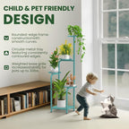 TOSKING 5 Tier Tall Plant Stand Indoor Outdoor, Heavy Duty Corner Shelf for Plants & Decor, Space Saving 3.9FT Metal Flower Pot Stand for Balcony, Garden, Living Room, Patio (Blue, 47in)