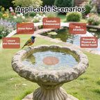 Bird Bath Copper Disc- Reinforced 99.99% Pure Copper Bird Bath Purification Basin with Three-Point Support Providing Physically Safe Clean Water Suitable for Outdoor Bird Baths