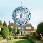 Wind Spinners Outdoor with Crystal Tail, Marzovitra Stainless Steel 3D Kinetic 10 Inch Garden Decor for Patio, Home or Yard Decorations Outdoor Hanging Yard Art, Metal Wind Sculpture (Bohemian)
