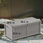 120 Gallon Outdoor Storage Box – Resin Deck Box with Lockable Lid, Waterproof Patio Furniture Storage for Tools, Garden & Yard Organization