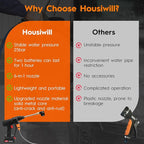 Cordless Pressure Washer, 6-in-1 Nozzle Portable Battery Powered Pressure Washer Handheld, Portable High Pressure Cordless Power Washer for Car/Floor/Patio Cleaning