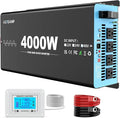 New 48V 4000 Watts Pure Sine Wave Inverter, 48V DC to 110V/120V AC Power Inverter with 4 AC Outlets, USB Port, Type-C Port for Truck, Vehicle, Power Outage, Remote Control with LCD Screen