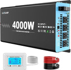 New 48V 4000 Watts Pure Sine Wave Inverter, 48V DC to 110V/120V AC Power Inverter with 4 AC Outlets, USB Port, Type-C Port for Truck, Vehicle, Power Outage, Remote Control with LCD Screen