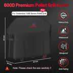 Comnova Grill Cover for Traeger Timberline 1300 - Premium Wood Pellet Smoker Cover for Traeger Waterproof & Heavy Duty, 600D Pellet BBQ Cover Accessory for Treager Timberline 1300 Grills (BAC360)