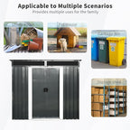 6X5 FT Outdoor Storage Shed, Waterproof Metal Garden Sheds with Lockable Door, Steel Tool Storage Buildings Shed & Outdoor Storage House for Garden, Backyard, Patio, Lawn, Trash Cans(Black and White)