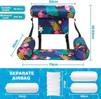 WERNNSAI Inflatable Pool Chair Float for Adults - 2 Pack Fabric Hammock Adjustable Floating Lounge Chairs for Swimming, Beach, Lake