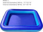 Inflatable Splash Pool for Kids, Plastic Wading Pools Outdoor, Large Sensory Sand & Water Play Pit for Toddlers, Kiddie Small Swimming Pool with Air Pump, Sand Box Backyard(77"*53"*9")