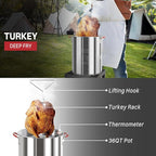 36QT Outdoor Fryer | Turkey Deep Fryer | Seafood Boil Pot | Cover & Skimmer Included | 50,000BTU Propane Burner | Aluminum Deep Fryer Pot with Basket | Crab, Seafood & Crawfish Boiler