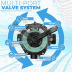 XtremepowerUS 16" Above Inground Swimming Pool Sand Filter System 7-Way Multi-Port Valve Pool Filter up to 21,000 Gallons with Stand