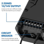 SUNVIE 200W Low Voltage Landscape Transformer with 2 Independent Control Output Landscape Lighting Transformer with Timer and Photocell Sensor 120V AC to 12/14V AC Weatherproof Low Voltage Transformer