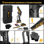 6" Mini Chainsaw Cordless,2 x 2.0Ah Battery Brushless Electric Chain Saw Tool-free Installation with 2 Chains & Guide Plates,Portable Handheld Motosierra for Tree Pruning Wood Cutting