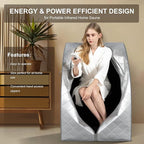 Portable Far Infrared Sauna for Home, Personal Sauna Spa for Relaxtion & Detox at Home, 1 Person Full Body Sauna Tent with Separate Heating Foot Pad & Foldable Chair (L 27.6’’ x W 31.5’’ x H 37.8’’)