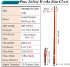 Telescopic Pool Rescue Hook with Pole, 16ft-30ft Adjustable Heavy Duty Pool Pole, Fibreglass Safety Hook Pools, Specialised Emergency Rescue Equipment for Drowning Victims (L:650cm/21.3ft)