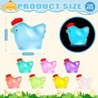 120pcs Luminous Mini Chicken Figurines 8 Colors Glow in The Dark Tiny Small Little Resin Chicken to Hide Miniature Resin Animals for Fairy Garden Party Potted DIY Dollhouse Micro Landscape Home Decor