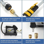 24 FT Telescoping Pressure Washer Wand with Pressure Washer Extension Wand, Brush Head, Gutter Cleaner, 5 Spray Nozzle Tips, 2 Hose Adapters and Support Belt