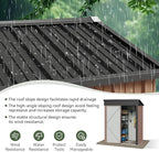 Aoxun 5x3 ft Galvanized Metal Outdoor Storage Shed with Base Slanted Roof Tool House with Stainless Latch & Base Frame Durable Weather-Resistant Garden Shed for Patio, Brown