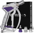 Short Pressure Washer Gun, Swivel Power Washer Gun 4060 PSI, Stubby Pressure Washer Gun with 3/8" Smooth & 1/4" Quick Connector Coupler Compatible with Hose Foam Cannon Car Wash Foam Gun