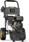 BLUBERY 3500PSI Gas Pressure Washer, 2.6GPM 212CC Heavy Power Washer, 30Ft High Pressure Hose&Soap Tank, 5 Adjustable Nozzles, Cleaning for Driveway/Concrete/Vinyl Fencing,Max