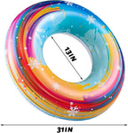 Parentswell 6PCS Big Pool Floats Tubes: Inflatable Pool Floats Swimming Rings with Beach Balls - Brightly Colored Pool Floaties Party Toys, Pool Toys for Kids Adults