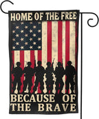 Veterans Day Garden Flag 4th of July Decorations Vertical Double Sided Outdoor Yard Flags 12.5x18 Inch Burlap Banners for House Lawn