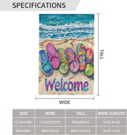 Flip Flops Beach Garden Flag Vertical Double Sided Outdoor Yard Flags 12.5x18 Inch Burlap Banners Vertical Double Sided for Outdoor Decor Lawn
