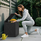 Mars Villa Deck Box, Outdoor Storage Box 31 Gallon, Waterproof Weatherproof and UV Resistant Resin Storage Bin with Lockable Lid, Ideal for, Patio Furniture Cushions, Pool Supplies, Garden Tools
